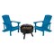 Flash Furniture 2 Blue Adirondack Chairs & Star and Moon Fire Pit JJ-C145012-32D-BLU-GG - alternate 8